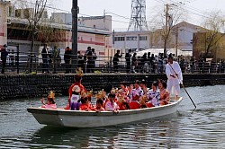 the traditional girl's festival on March in the canal of Yanagawa