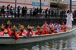a boat in the canal of Yanagawa