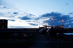 bridge at dusk